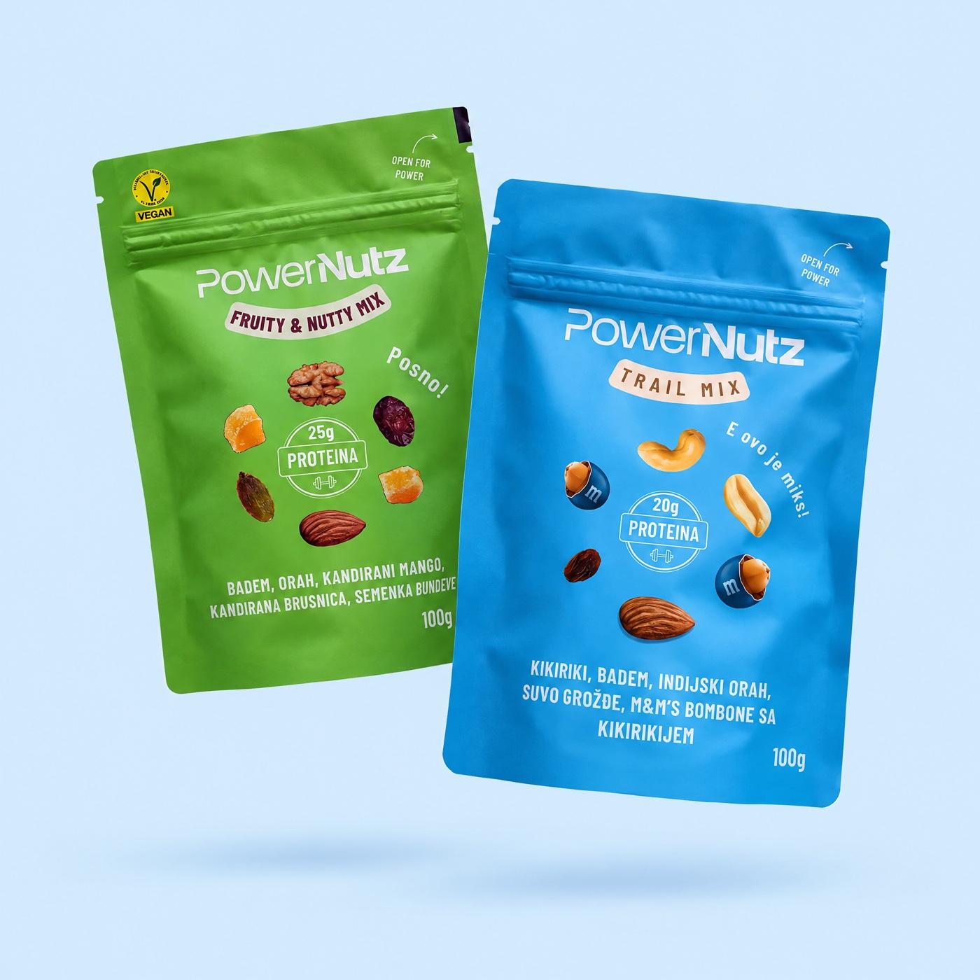 PowerNutz kesice Fruity and Nutty mix i Trail mix